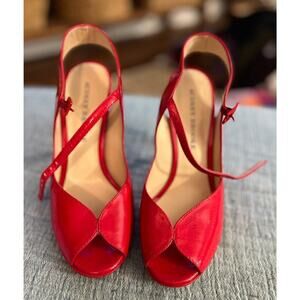 Audrey Brooke Red Patent Leather Heels sz 6